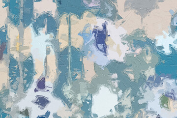 Oil paintings and various flowers, mandarin ducks, ponds, swans, chrysanthemums, geometric abstractions