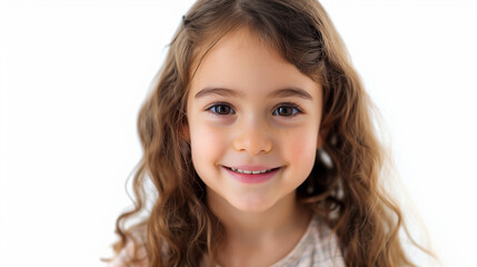 Fototapeta premium portrait of an italian female child girl smiling front view 4k realistic