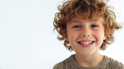 portrait of an italian male child boy smiling front view 4k realistic