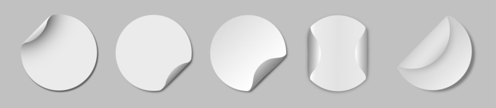 realistic circular plain white tags vector art 