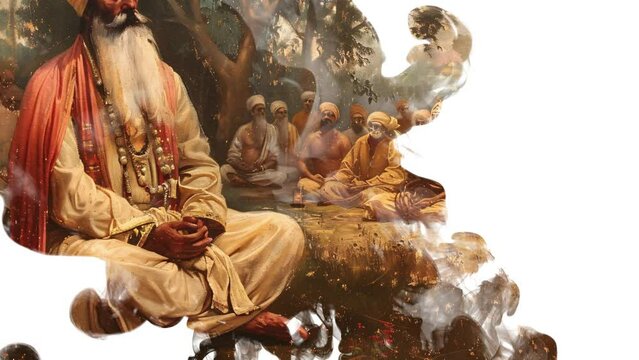  This 4k animation video beautifully illustrates Guru Nanak, the founder of Sikhism, with an ink drop technique that captures the essence of spiritual enlightenment and cultural heritage.