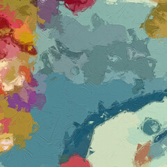 Oil painting and various abstract landscapes of flowers, chrysanthemums, swallows, and beautiful chrysanthemums