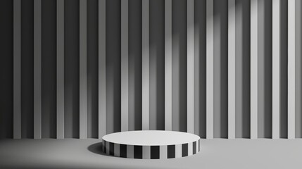 Obraz premium AI-generated 3D rendering of a white podium on a gray background.