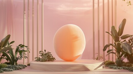 3D rendering of modern minimal podium for product presentations.