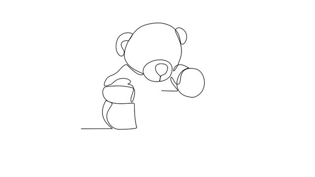 animated self drawing of Doll video design illustration. A doll is a toy figure representing a human or an animal. Doll have been made for centuries in various materials like wood, cloth and porcelain