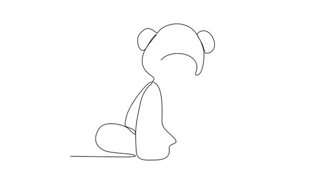 animated self drawing of Doll video design illustration. A doll is a toy figure representing a human or an animal. Doll have been made for centuries in various materials like wood, cloth and porcelain