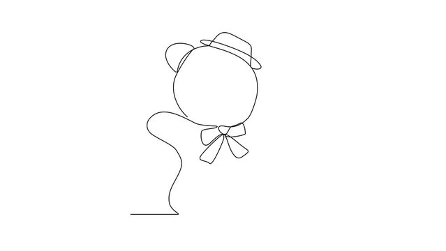 animated self drawing of Doll video design illustration. A doll is a toy figure representing a human or an animal. Doll have been made for centuries in various materials like wood, cloth and porcelain