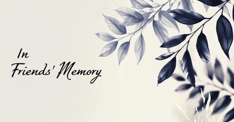 An outline of a nature flower on a loving memory background makes this a beautiful condolence card.
