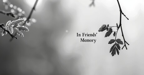 An outline of nature flowers is outlined in a loving memory background on this condolence card.