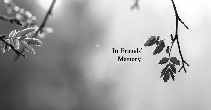 An outline of nature flowers is outlined in a loving memory background on this condolence card.