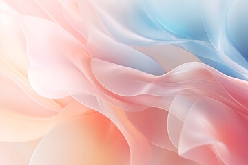 Fototapeta premium Beautiful abstract background with soft pastel colors and flowing fabric, silk or satin, pink and purple, soft glowing light