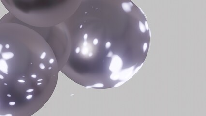 Soft Glowing Spheres Cluster with Gentle Reflections