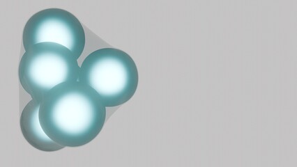 Soft Glowing Spheres Cluster with Gentle Reflections
