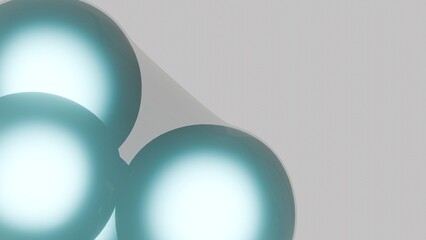 Soft Glowing Spheres Cluster with Gentle Reflections