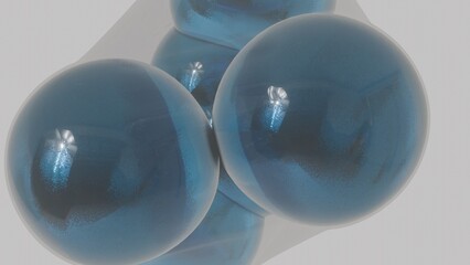 Soft Glowing Spheres Cluster with Gentle Reflections