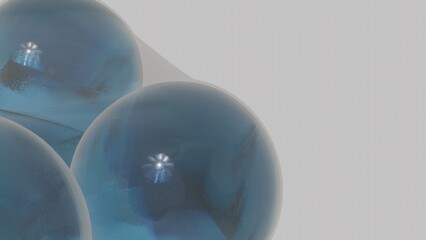 Soft Glowing Spheres Cluster with Gentle Reflections