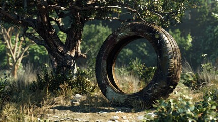aged tire obstacle