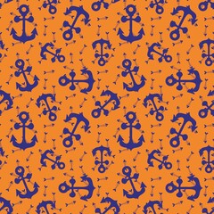 Summer sea anchors seamless pattern for fabrics and clothes and wrapping paper