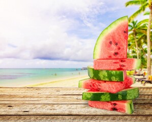Fresh ripe sweet Watermelon slices