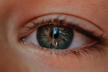 Close-up view of child eye