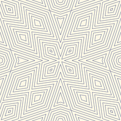 Outline ethnic abstract background. Seamless pattern with symmetric geometric ornament. Can be used for coloring books and pages, textile print, page fill. Vector illustration