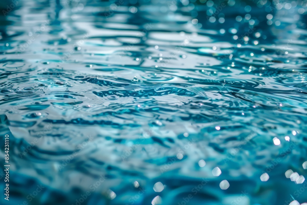 Poster Artistic close-up shot of water ripples creating a mesmerizing texture pattern