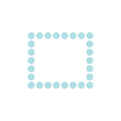 A transparent dotted line rectangle shape design element.