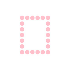 A transparent dotted line rectangle shape design element.