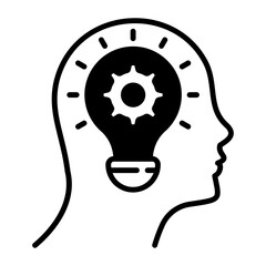 Genius forward thinking brain vector design, Artificial general intelligence symbol, Natural Language Processing sign, Machine Deep Learning illustration, improving innovation mindset via ai concept