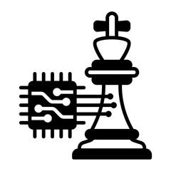 Game playing programs vector design, Artificial general intelligence symbol, Natural Language Processing sign, Machine Deep Learning illustration, predictable AI opponents player strategies concept