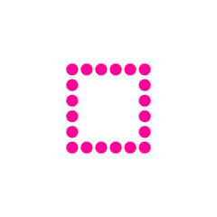 A transparent dotted line rectangle shape design element.