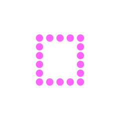 A transparent dotted line rectangle shape design element.