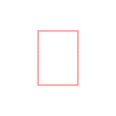 A transparent dotted line rectangle shape design element.