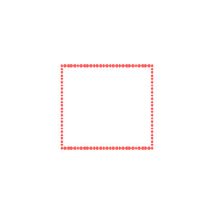 A transparent dotted line rectangle shape design element.