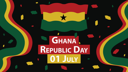 Ghana Republic Day vector web banner design illustration
