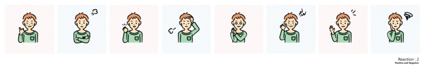 幼児（男の子）のイラスト｜リアクション2