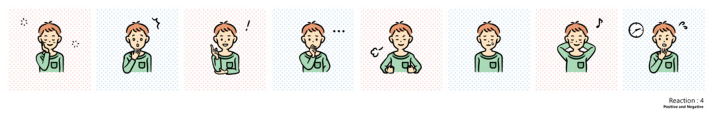 幼児（男の子）のイラスト｜リアクション４
