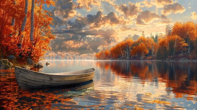 Afternoon in Autumn at the Lake