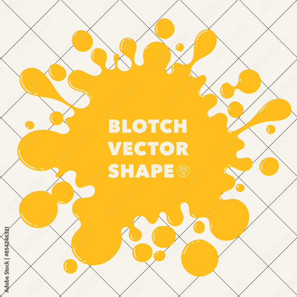 Poster vector abstract complex shape, fluid blotch spot image as template for background. dynamical colored
