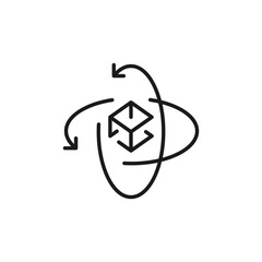 3D Rotation icon. Simple 3D rotation icon for social media, app, and web design. Vector illustration.