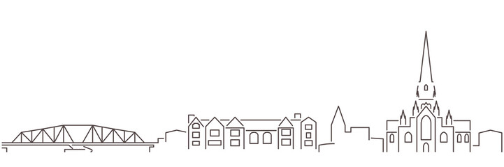 Salford Dark Line Simple Minimalist Skyline With White Background