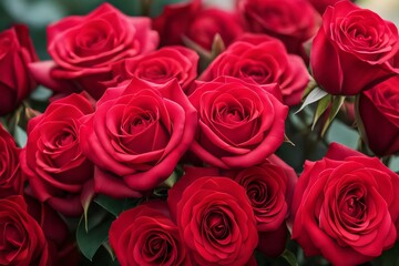 Obraz premium Many light red flowers in a background