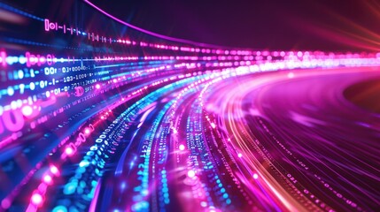 Obraz premium Concept of high speed data transfer with binary code