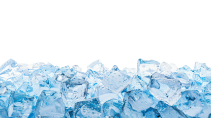 Ice cubes on transparent background