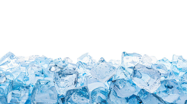 Ice cubes on transparent background