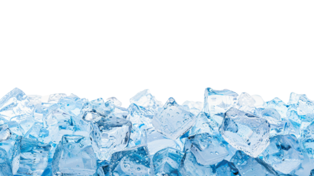 Ice cubes on transparent background