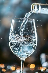 Water being poured into a wine glass
