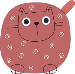 Funny Doodle Pattern Cat