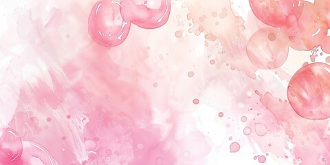 Watercolor pink and white abstract background, copy space, background concept