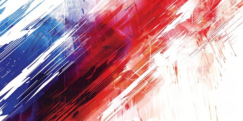 Abstract French flag in expressive brush strokes, national pride concept